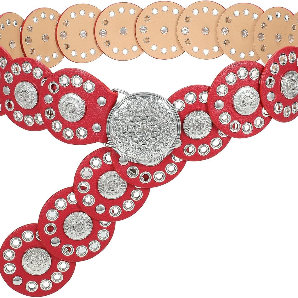 Western Belts For Women Vintage Disc Waist Belts Concho Leather Belts Boho Waist